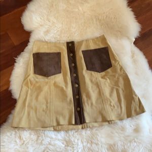 Leather/suede mini skirt (reformation)